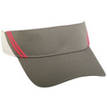 Moisture Wicking Visor with Contrast Stripes on Crown